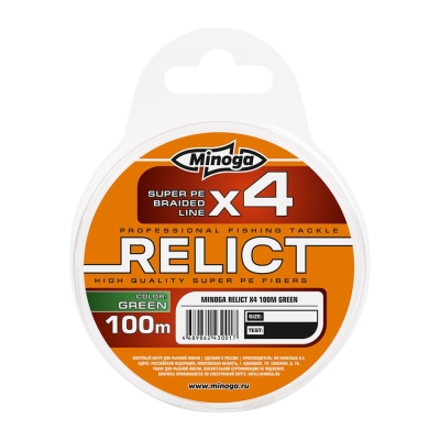 Шнур Minoga RELICT Green X4 100m d 0.12 mm