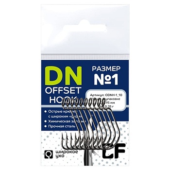 Офсетный крючок Crazy Fish DN Offset Joint Hook №1  (10шт.)