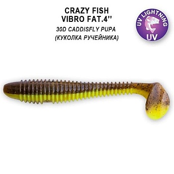 Силикон. приманки Crazy Fish Vibro Fat 4  15-100-30d-6