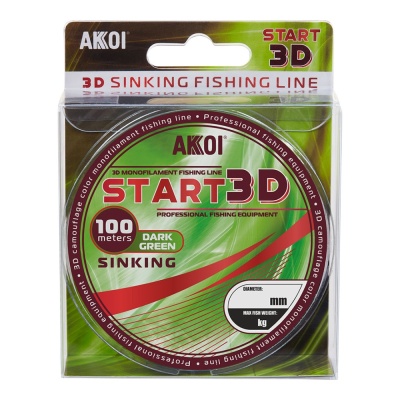 Леска AKKOI START 3D 100m dark-green 0.25mm