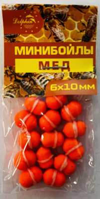 Бойлы Dolphin 6/10 тонущие(мёд)(10шт/уп.)