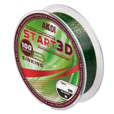 Леска AKKOI START 3D 100m dark-green 0.25mm