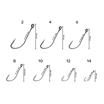 Одинарный крючок CF S hook №4 10 шт.