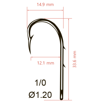 Крючки Saikyo KH-11014 BAIT HOLDER BN № 1/0 (10шт.)