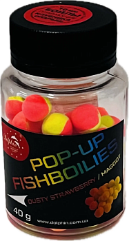 Бойлы Dolphin 10 мм POP-UP(клубника-опарыш)