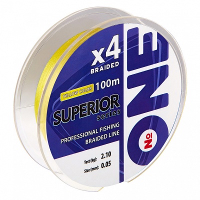 Плетеный шнур №ONE SUPERIOR X4-100 (yellow) d0.18