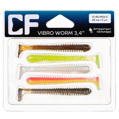 Силикон. приманки Crazy Fish Vibro Worm 3.4  12-85-M56-6 