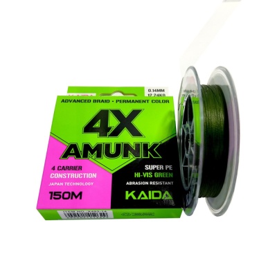 Плетеный шнур AMUNK 4X dark-green 150м 0,18мм