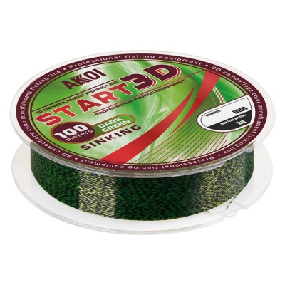 Леска AKKOI START 3D 100m dark-green 0.25mm