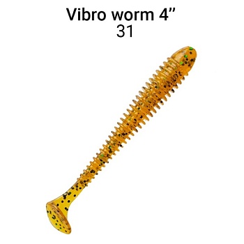 Силикон. приманки Crazy Fish Vibro Worm 4.  75-100-31-6