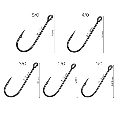 Одинарный крючок CF Jig hook №1\0 10шт.