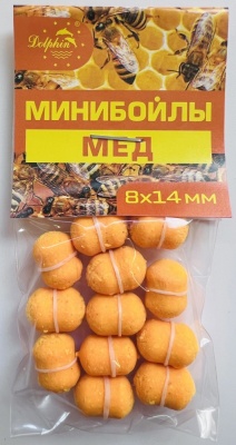 Бойлы Dolphin 8/14 тонущие (мёд)(10шт/уп.)