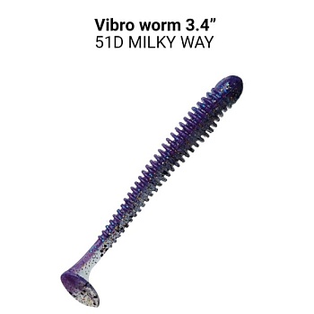 Силикон. приманки Crazy Fish Vibro Worm 3.4  13-85-51d-6 