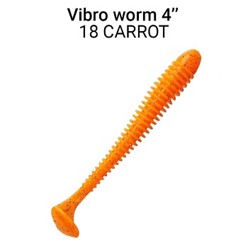 Силикон. приманки Crazy Fish Vibro Worm 4.  75-100-18-6