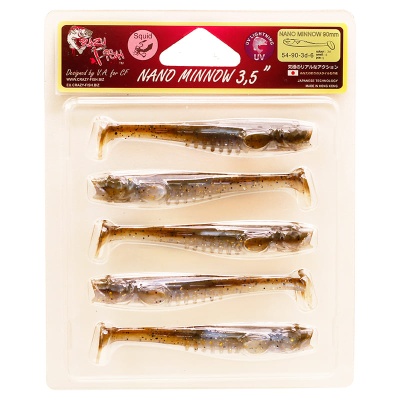 Силикон. приманки Crazy Fish NANO MINNOW 3.5  54-90-3d-6