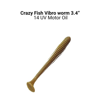 Силикон. приманки Crazy Fish Vibro Worm 3.4  12-85-14-6 