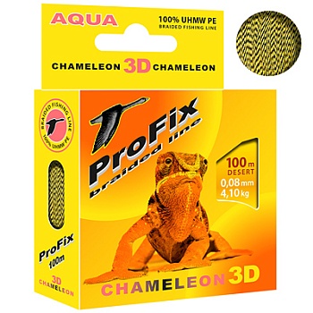 Плетеный шнур AQUA ProFix Chameleon 3D Desert 0.10mm 100m 