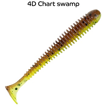Силикон. приманки Crazy Fish Vibro Worm 3.  11-75-4d-6